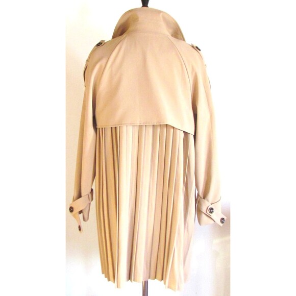 DESIGNER BATUNA BEIGE PLEATED DETAIL BELTED TRENCH COAT SIZE MED - Picture 14 of 16